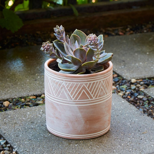 Bangladesh Small Rustic Cylindrical Terracotta Pot